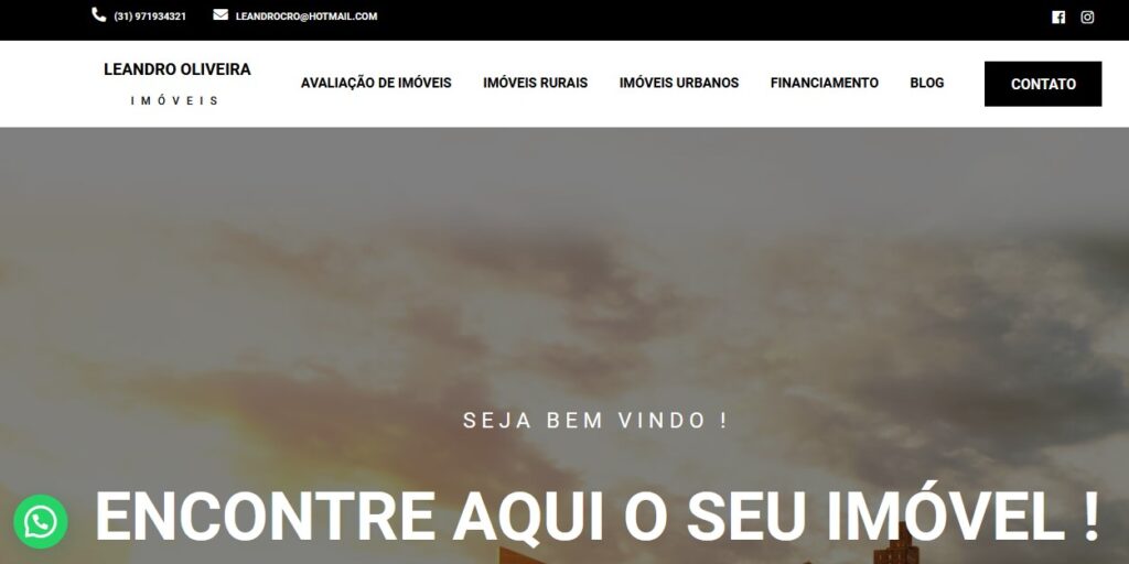 Criação de Sites Leandro Oliveira Corretor de imóveis