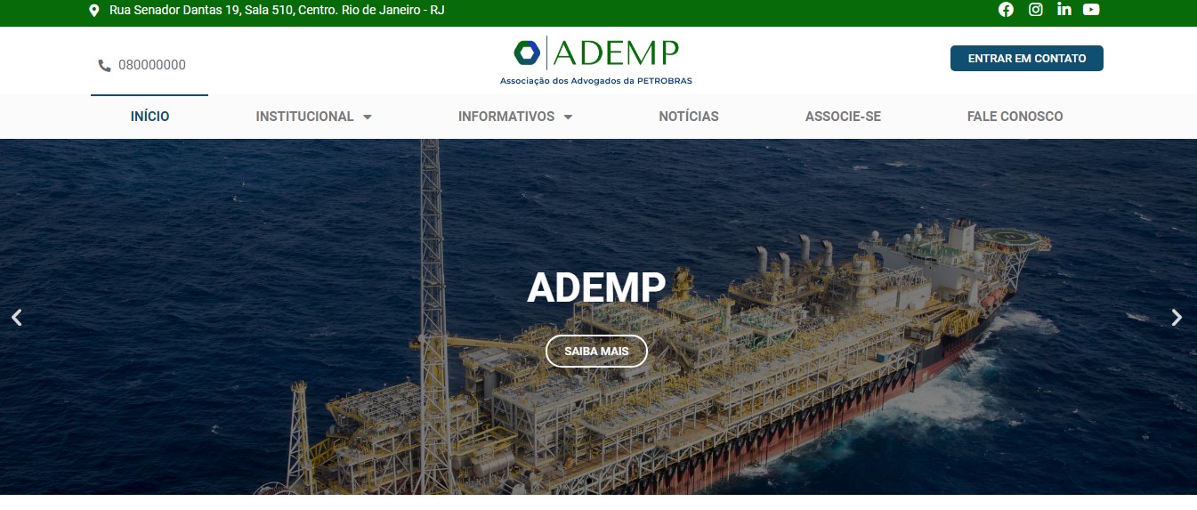 Criação do Site ADEMP - Associação dos Advogados da Petrobras