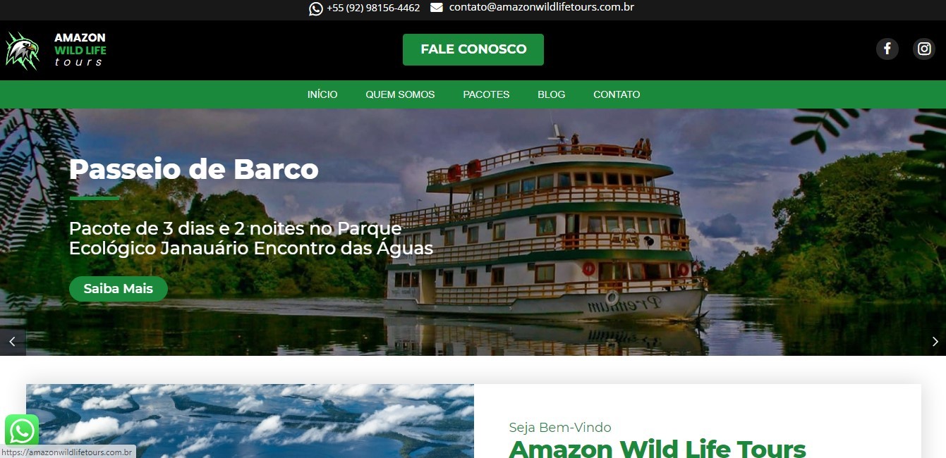 Criação do Site Amazon Wild Life Tours