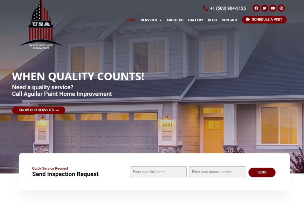 Criação do Site Aguillar Paint Home Improvement