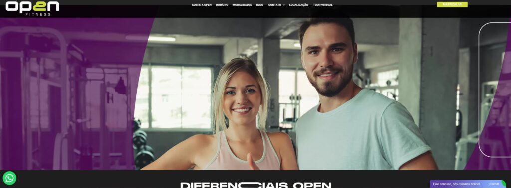 Criação do Site Academia Open Fitness