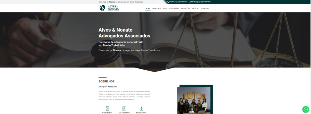 Criação do Site Alves e Nonato Advogados Associados
