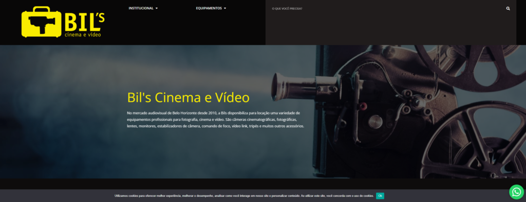 Desenvolvimento do Site Bil's Cinema e Vídeo.