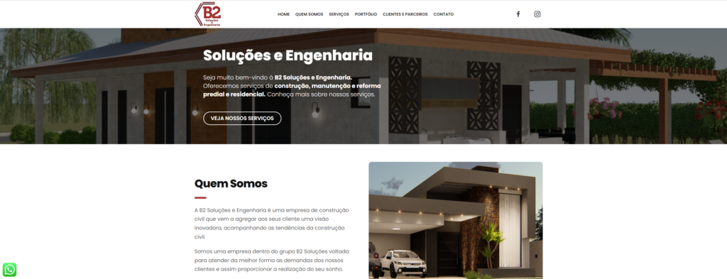 Desenvolvimento do Site B2 Soluções e Engenharia