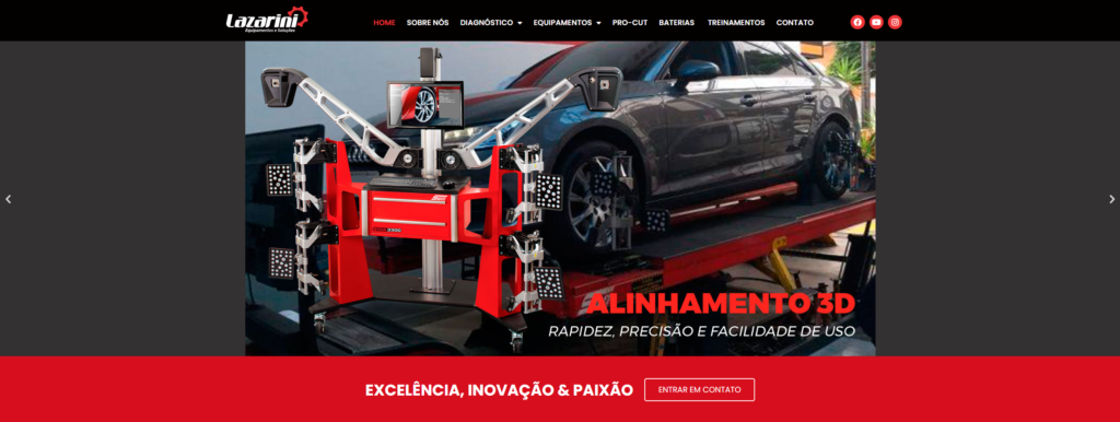 Criação do Site Lazarini Equipamentos e Soluções Automotivas