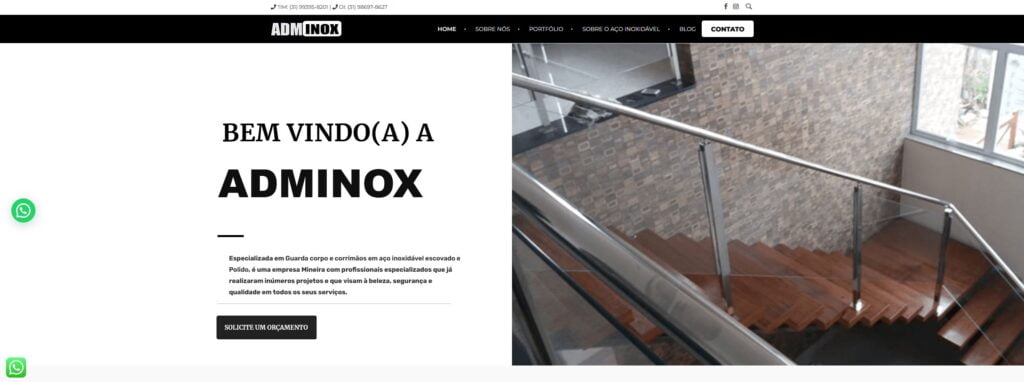 Criação do Site ADM Inox