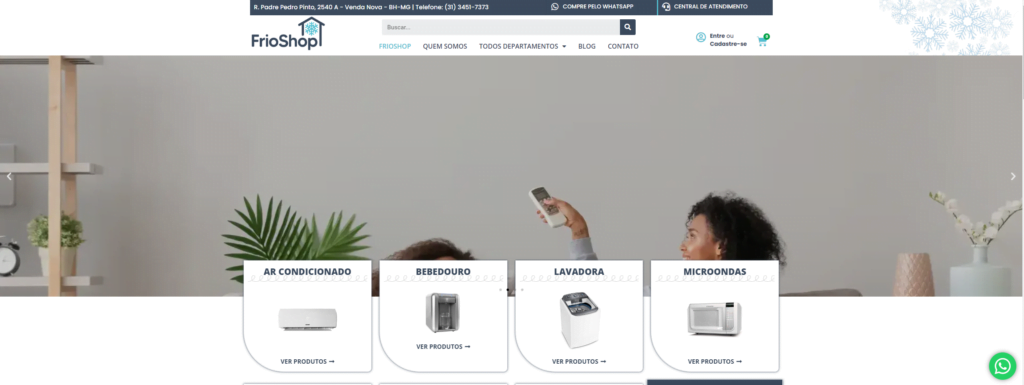 Criação da Loja Virtual FrioShop Soluções em Refrigeração