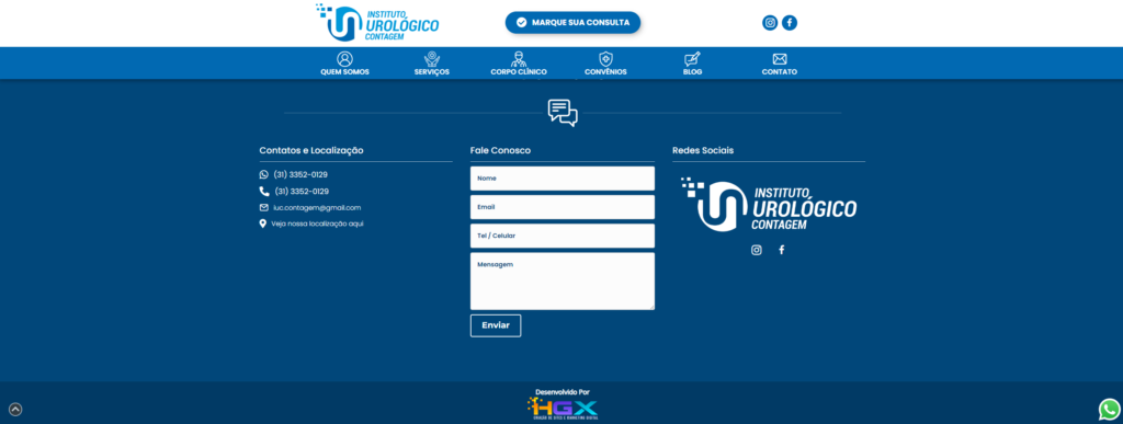 Criação do Site Instituto Urológico Contagem