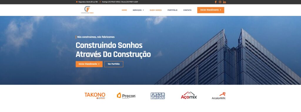 Criação do Site Construtora Ferbas - Agência Digital HGX