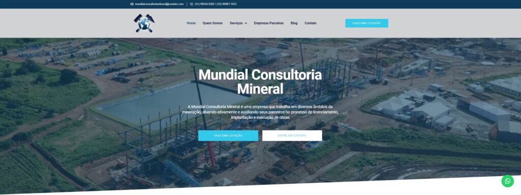 Criação do Site Mundial Consultoria Mineral - Agência Digital HGX