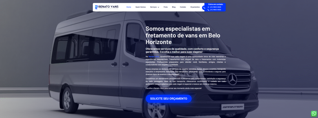 Criação Site Renato Vans - Agência Digital HGX