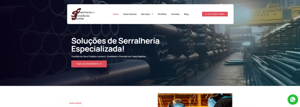 Criação do Site Serralheria Jardim - Agência Digital HGX Criação de Sites e Marketing Digital